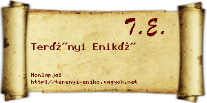Terényi Enikő névjegykártya