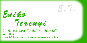 eniko terenyi business card